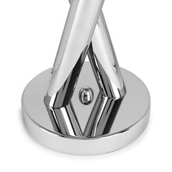 Srebrna metalowa lampa stołowa, 51x18x16 cm