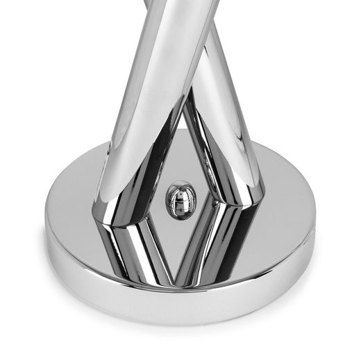 Srebrna metalowa lampa stołowa, 51x18x16 cm