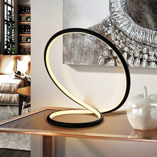 Black Infinite Metal Table Lamp, 35x22x32cm