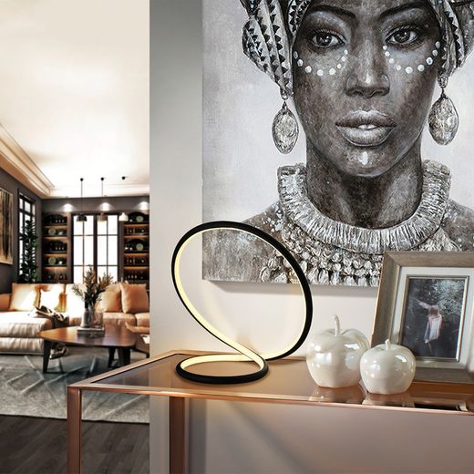 Black Infinite Metal Table Lamp, 35x22x32cm