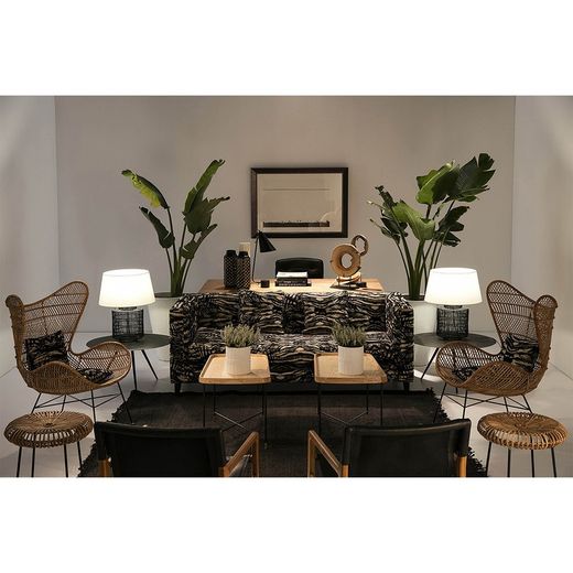 Lampe de table en métal noir, Ø26x60cm