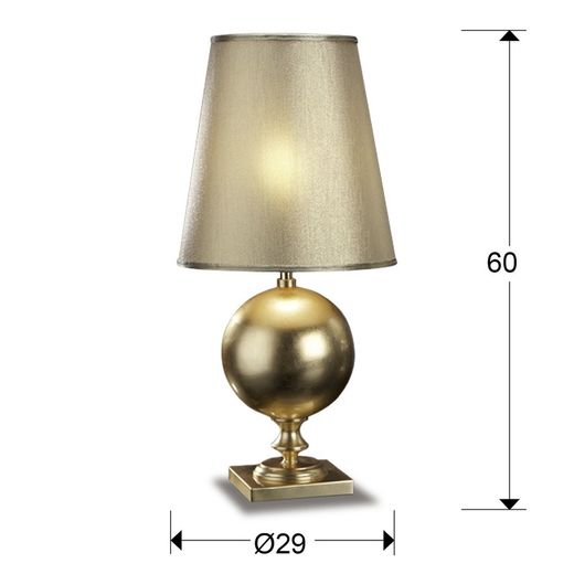 Terra Dorado Metal and Gold Leaf Table Lamp, Ø29x60cm