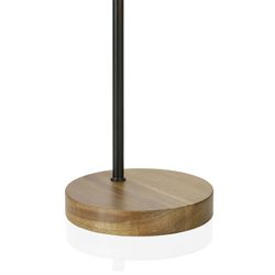Candeeiro de mesa em metal preto / madeira, Ø15x41cm