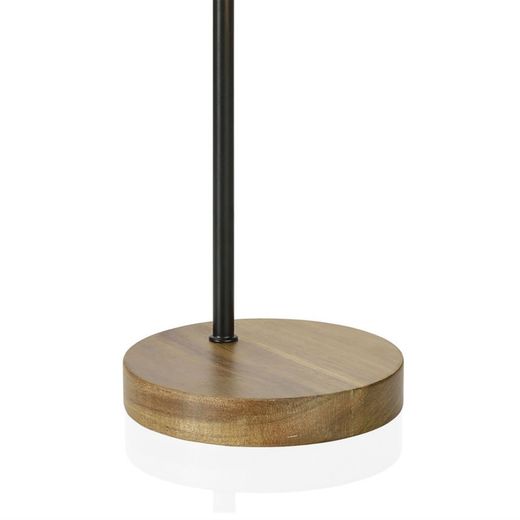 Candeeiro de mesa em metal preto / madeira, Ø15x41cm