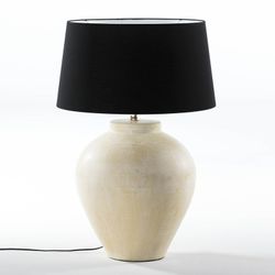 Kremowa lampa stołowa z terakoty, Ø45x55cm