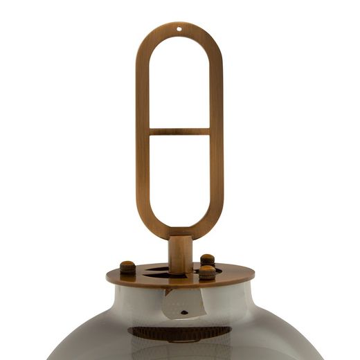 Lampa stołowa z szarego szkła, 22x64 cm