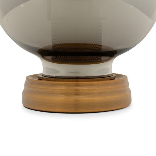 Lampa stołowa z szarego szkła, 22x64 cm