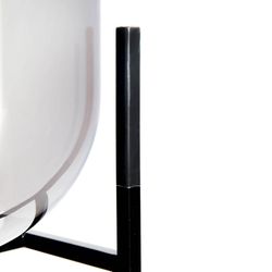 Lámpara de mesa de vidrio gris, Ø27x50 cm