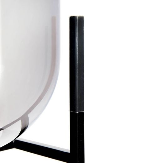 Lámpara de mesa de vidrio gris, Ø27x50 cm