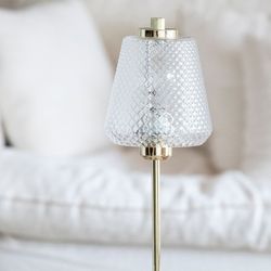 Lampe de table Elizabeth en verre doré / métal, Ø15x42cm