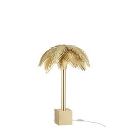 Abajur em aço dourado com folhas de coco