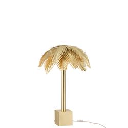 Abajur em aço dourado com folhas de coco