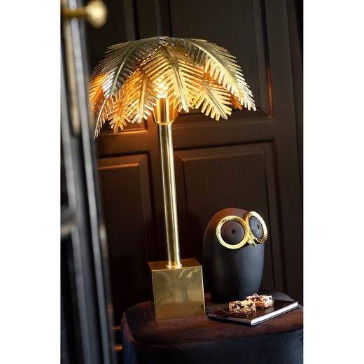 Gold Steel Coconut Leaves Table Lamp