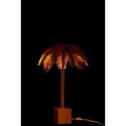 Abajur em aço dourado com folhas de coco