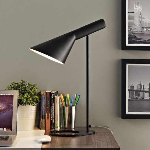 Lampe à poser Jacob en métal noir, Ø35x56 cm