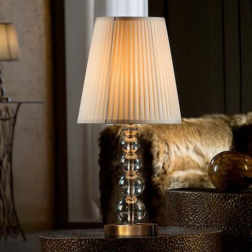 Mercury Champagne Brass and Crystal Table Lamp L, Ø29x61cm