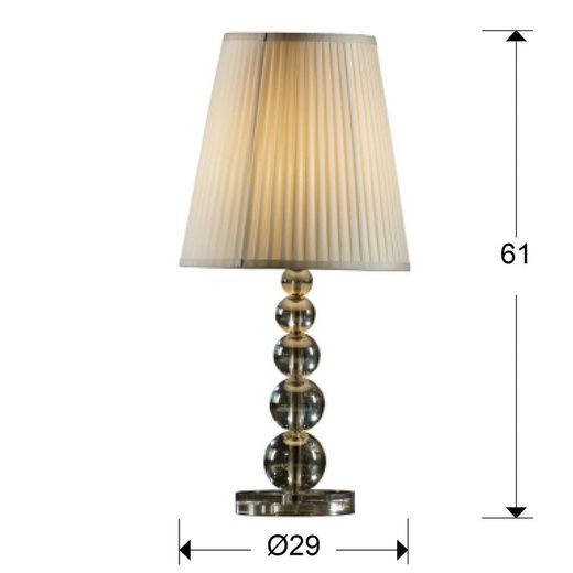 Mercury Champagne Brass and Crystal Table Lamp L, Ø29x61cm