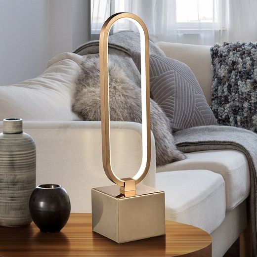 Επιτραπέζιο φωτιστικό Led Μεταλλικό Colette Rose Gold, 10x10x41cm