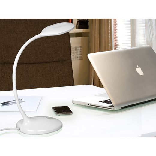 Weiße Scoop Led Tischlampe, 32x17x42cm