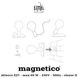 Μαγνητική επιτραπέζια λάμπα Iride cream, Ø12 x 29 cm