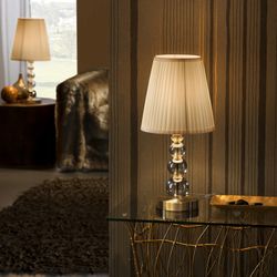 Mercury Champagne Brass and Crystal Table Lamp S, 0x0x45cm