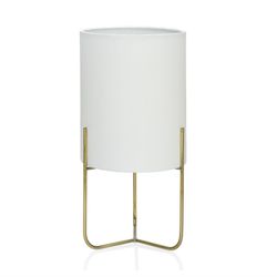 Lampe de table Gatsby en laiton blanc / textile S, Ø15x30 cm