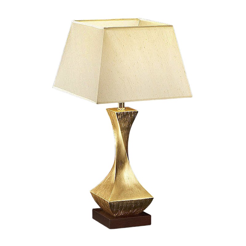 Lampe à poser Scala 1 lampe bois wengé et boule doré