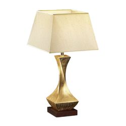 Table lamp S in Wood, Metal and Gold Leaf Deco Gold, 33x33x64cm