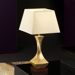 Table lamp S in Wood, Metal and Gold Leaf Deco Gold, 33x33x64cm