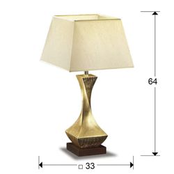 Table lamp S in Wood, Metal and Gold Leaf Deco Gold, 33x33x64cm