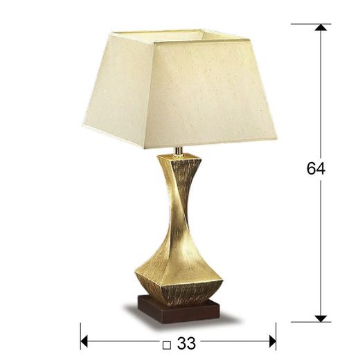 Table lamp S in Wood, Metal and Gold Leaf Deco Gold, 33x33x64cm