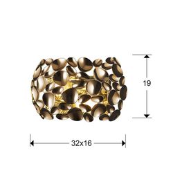 Applique murale à 2 lumières en métal plaqué or rose Narisa, 32x16x19cm