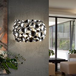 Applique murale à 2 lumières en métal argenté Narisa, 32x16x19cm