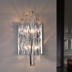 Manacor Metaal en Glas 2-lichts wandlamp, 15x12x32cm