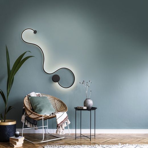 Schwarze Grafos Stahl-Wandleuchte, 94x4x28cm