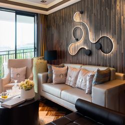 Schwarze Grafos Stahl-Wandleuchte, 94x4x28cm