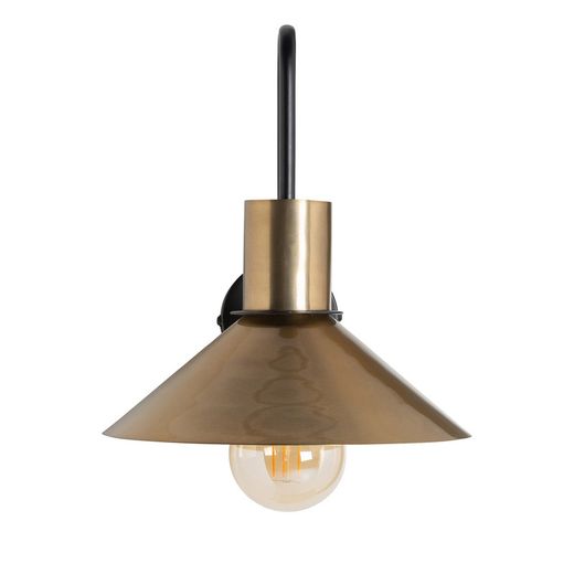 Guld/svart järnvägglampa, 30x33x33cm