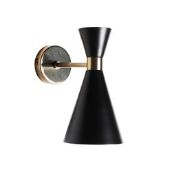 Candeeiro de parede em ferro preto e dourado, 26 x 14 x 26 cm | Beckle