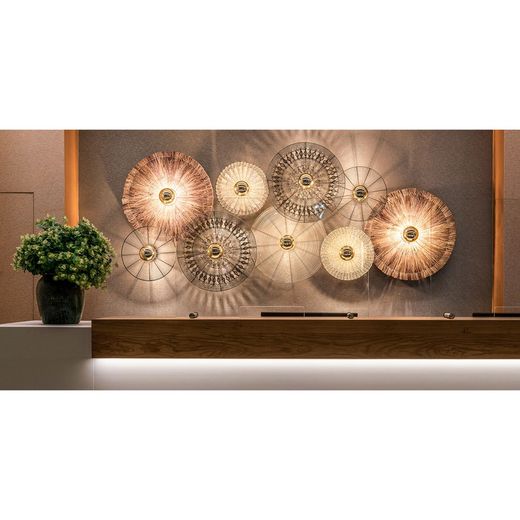 Καφέ Σιδερένιο Επιτοίχιο Φωτιστικό, 68x12x68cm