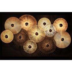 Καφέ Σιδερένιο Επιτοίχιο Φωτιστικό, 68x12x68cm