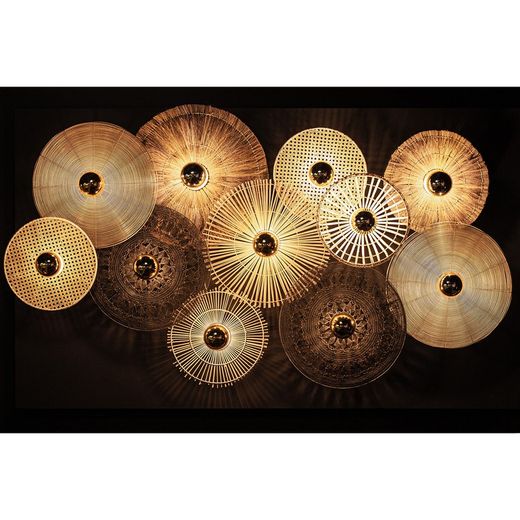 Καφέ Σιδερένιο Επιτοίχιο Φωτιστικό, 68x12x68cm