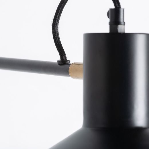 Lámpara de Pared de Hierro Negro, 73x30x21cm