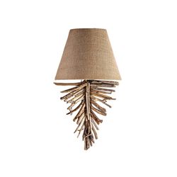 Lampada da parete in legno tropicale beige, 45x23x82cm