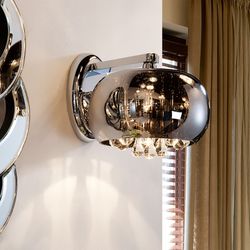 Applique murale en verre et métal miroir Argos, 22x27x20cm