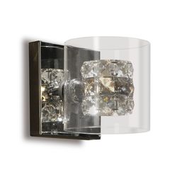 Metal and Glass Flash Wall Lamp, 13x15x13cm
