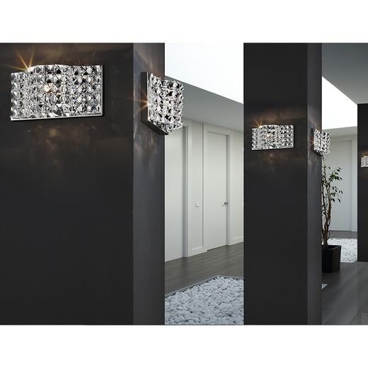 Applique murale en métal et verre Onda, 25x8x13cm