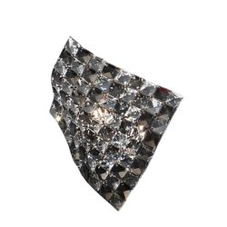 Applique murale en métal et verre satiné, 25x14x29cm