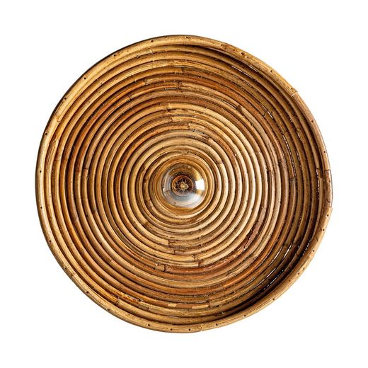Væglampe i rattan og jern, 40x12x40cm