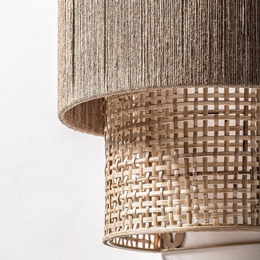 Wandleuchte aus Jute und Seil in Natur, 29 x 20 x 42 cm | Kaola