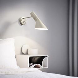 Jacob Wandlampe aus weißem Metall, Ø35x35 cm